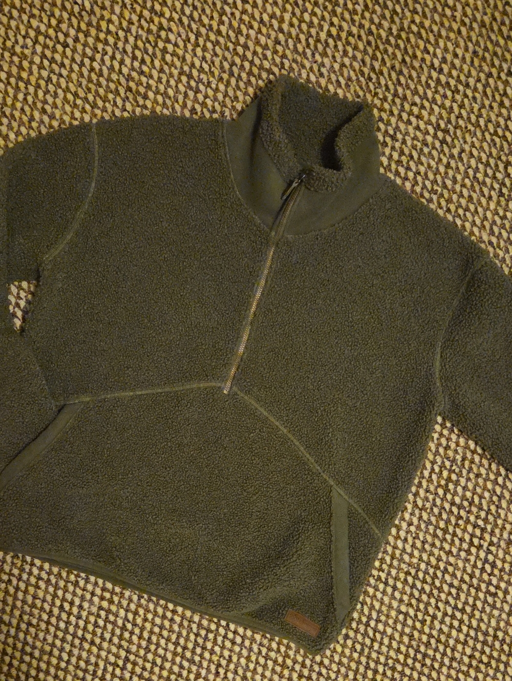 SHERPA Olive Green Half-Zip Pullover Fleece Jacket